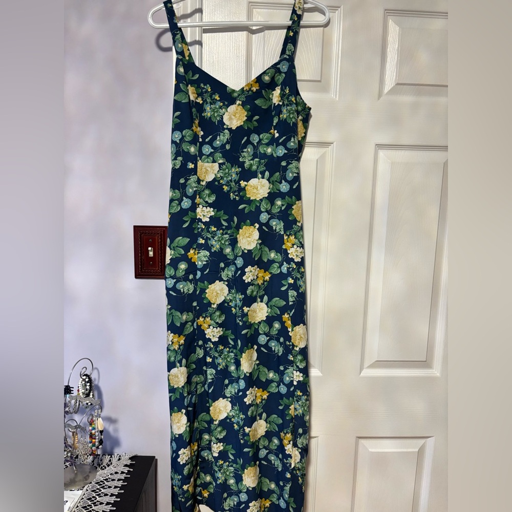 Floral Print Blue & Yellow Dress